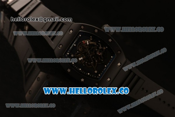 Richard Mille RM 055 Bubba Watson Miyota 9015 Automatic Ceramic Case with Black Rubber Strap and Black Dial - Click Image to Close